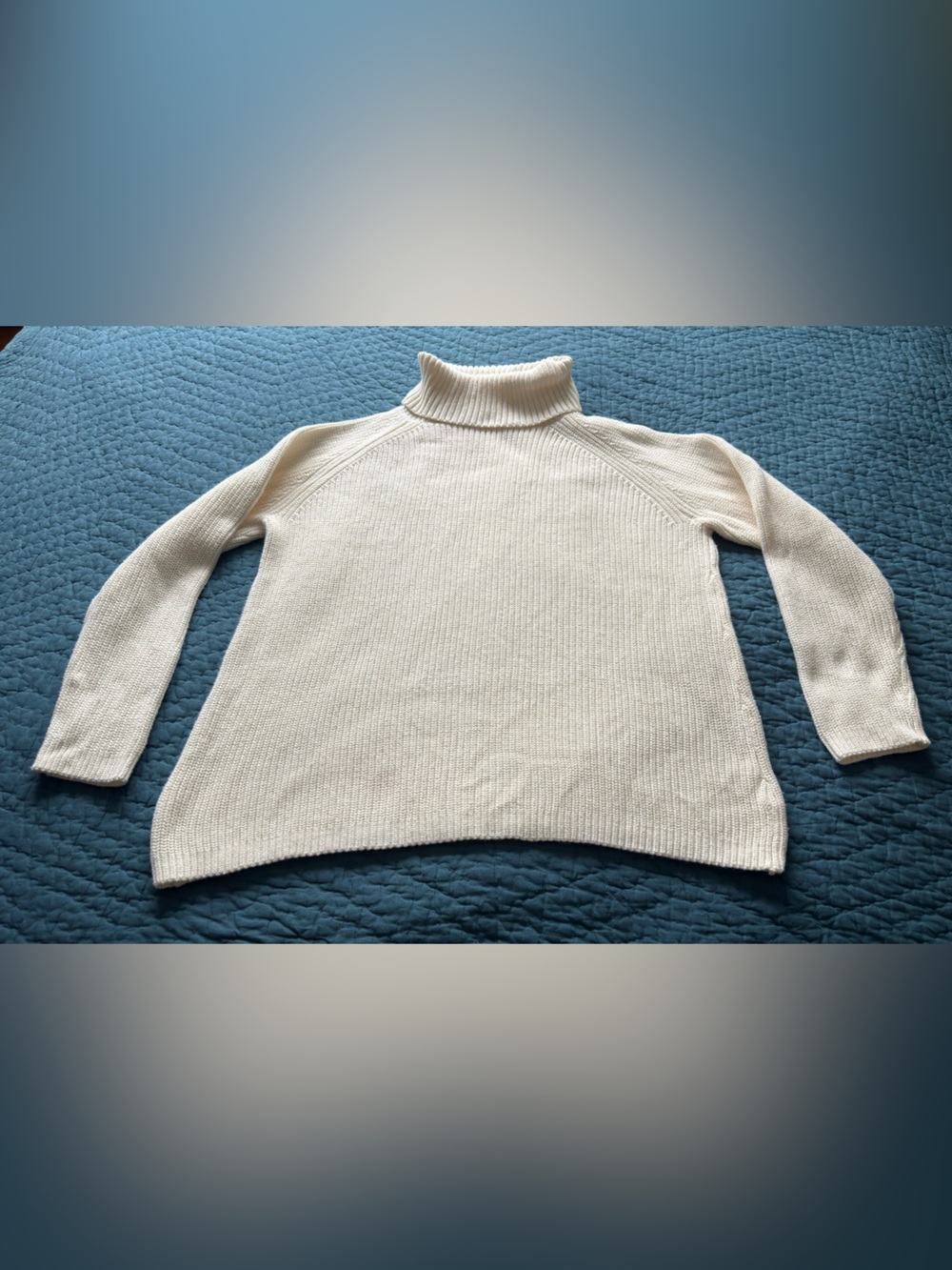 Pure cotton cream turtleneck sweater by Coldwater Creek, size M/L